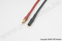 [ GF-1051-001 ] Connector met kabel - 3.5mm - Goudcontacten - 14AWG Siliconen-kabel - 10cm - 1 st 