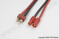 [ GF-1300-072 ] Power adapterkabel - Deans connector vrouw. &lt;=&gt; 3.5mm Gold connector - 14AWG Siliconen-kabel - 1 st 