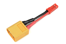 [ GF-1301-136 ] Power adapterkabel - XT-60 connector man. &lt;=&gt; BEC connector vrouw. - 20AWG Siliconen-kabel - 1 st 