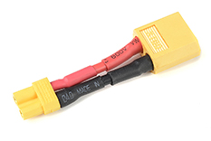 [ GF-1301-133 ] Power adapterkabel - XT-30 connector vrouw. &lt;=&gt; XT-60 connector man. - 14AWG Siliconen-kabel - 1 st 