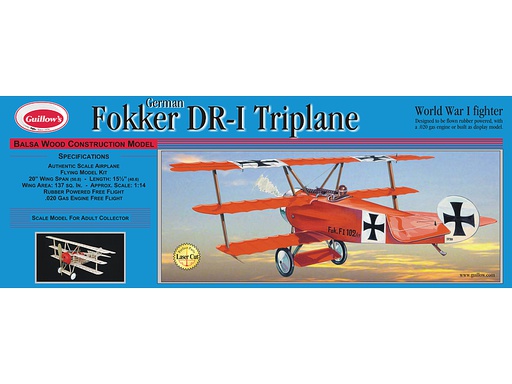 [ GUI204 ] Guillows Fokker DR-1 Triplane   1/16