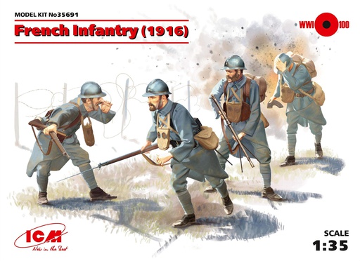 [ ICM35691 ] French Infantry (1916) (4)     1/35