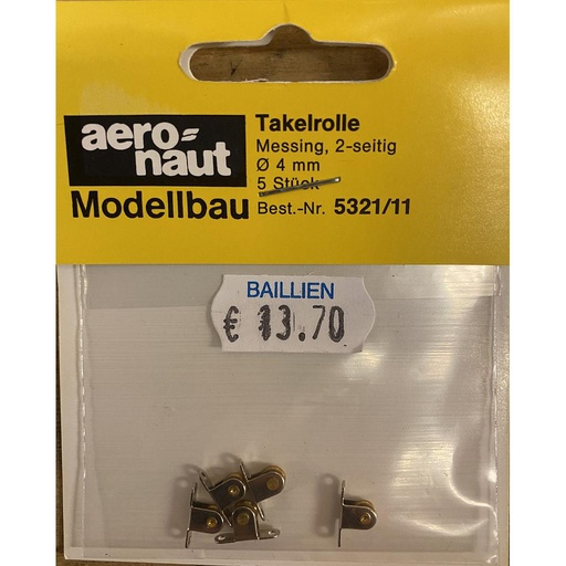 [ AE5321-11 ] Aeronaut takelrolle 4 mm (5stuks) 