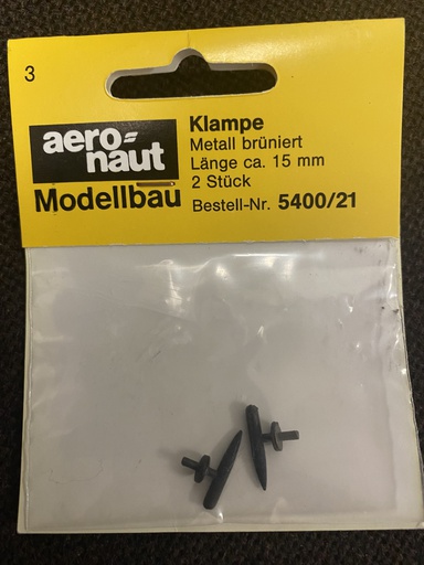 [ AE5400-21 ] Aeronaut Klampen Metaal 15mm 2stuks